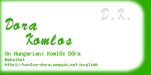 dora komlos business card