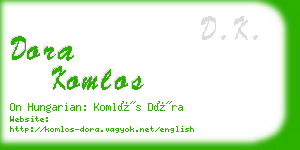 dora komlos business card